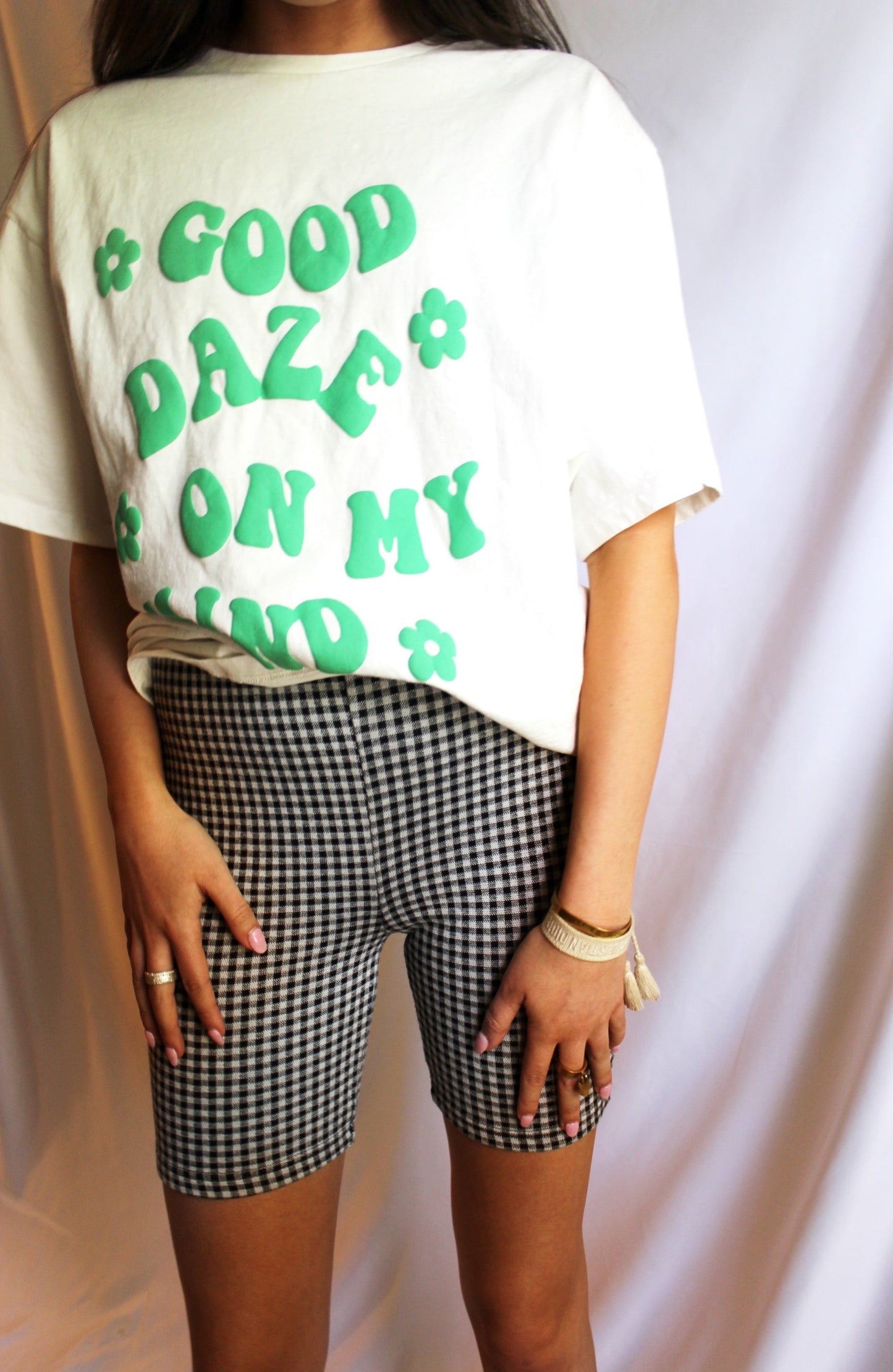 Checkered Biker Shorts