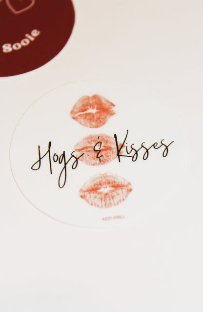 Hogs & Kisses Game Day Sticker